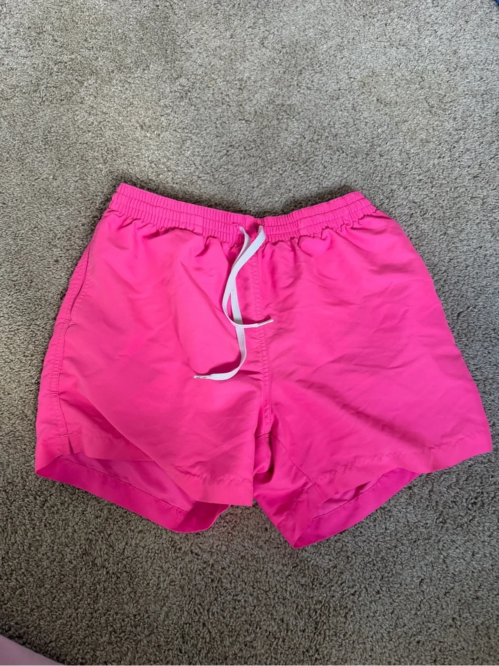 chubbies Hot Pink Elastic Waist Swim Shorts